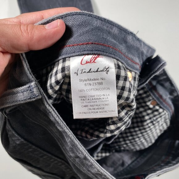 Cult of Individuality Hagen Relaxed Gray Selvedge Denim Jeans mens size 31x27 - Picture 6 of 12